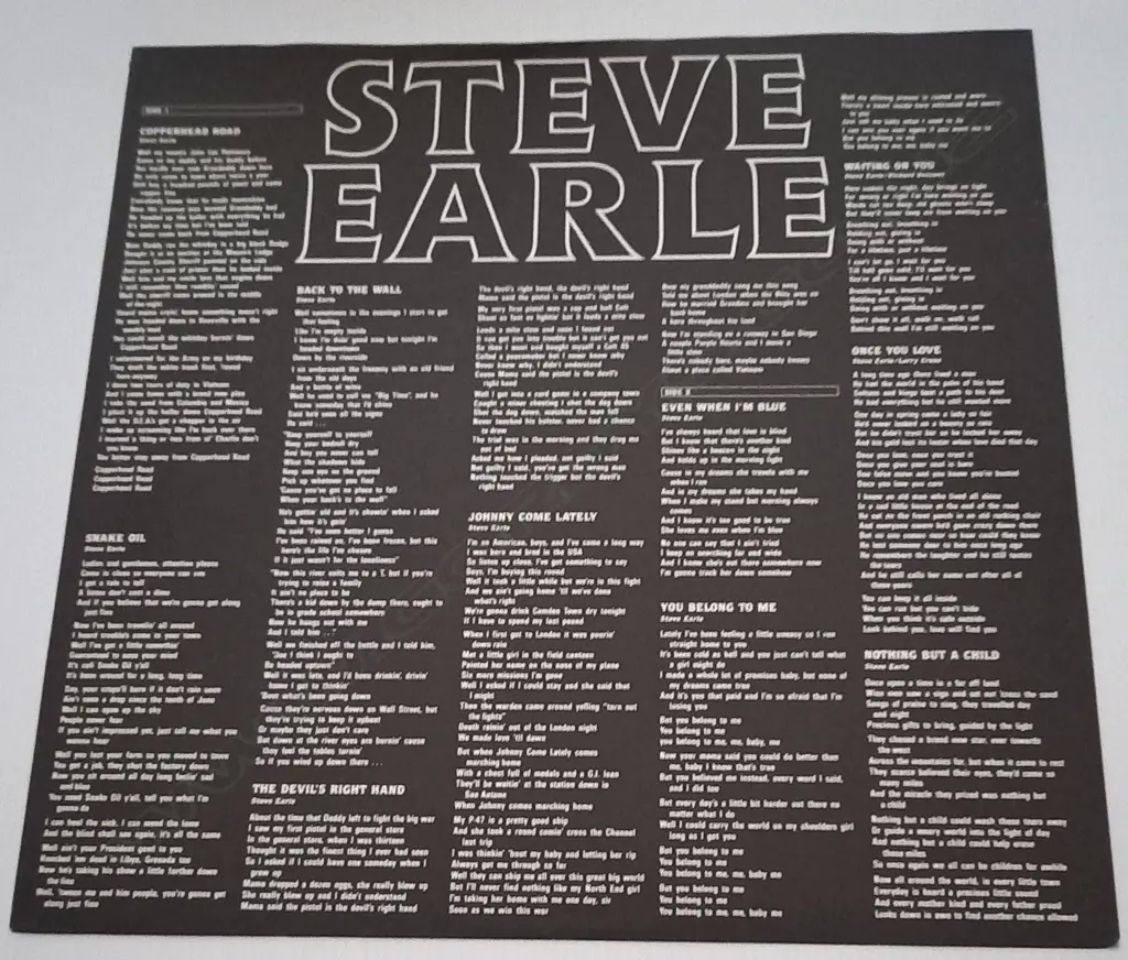 Steve Earle, Copperhead Road Image 1++